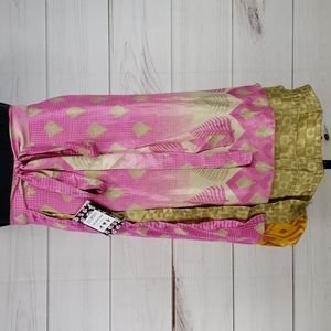 Darn Good Yarn Sari Silk Wrap Skirt Tea XL/Plus
